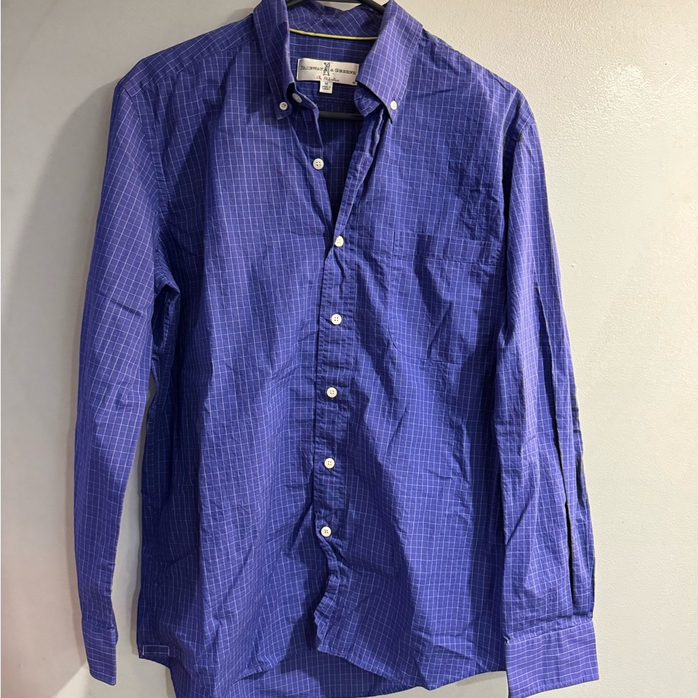 J. Crew Men's Blue Checkered Button Down Shirt